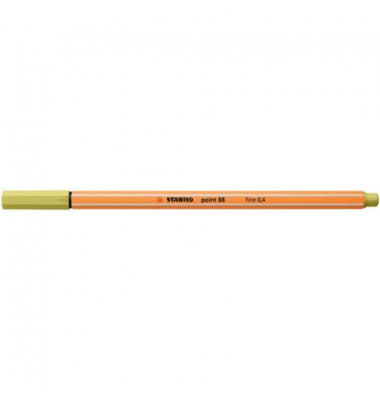 Fineliner point 88, 88/67, orange, wei&szlig;e Streifen (Schreibfarbe: senf), 0,4mm