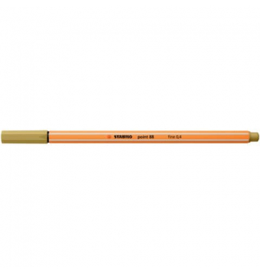 Fineliner point 88, 88/66, orange, wei&szlig;e Streifen (Schreibfarbe: khaki), 0,4mm