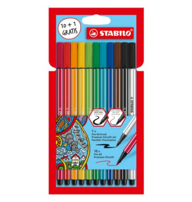 STABILO D87/3321 + 1 Pen 68 brush