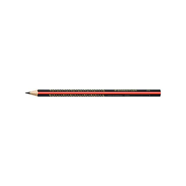 12 Stück Staedtler Bleistift Noris Jumbo 1285, 1285-1, Härte 2B, 4,0mm, schwarz/rot 4006608107611 Staedtler