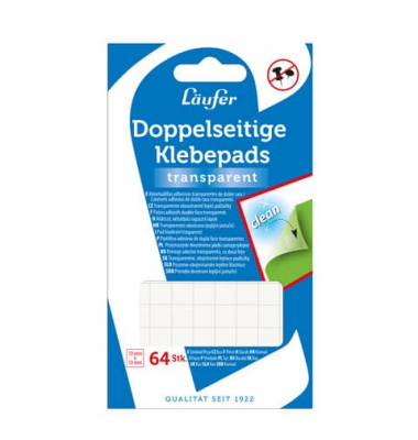 Klebepads 99150, 64 St&uuml;ck, 10x10mm (BxL), doppelseitig, wiederabl&ouml;sbar