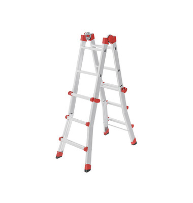 Gelenkleitern 7512-007 M80, 4x 3 Stufen, silber, Aluminium