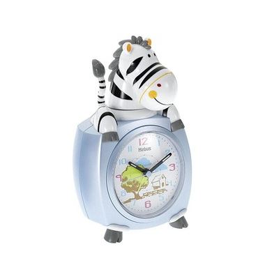 Mebus Wecker Zebra blau Kunststoff Mebus Wecker Zebra blau Kunststoff
