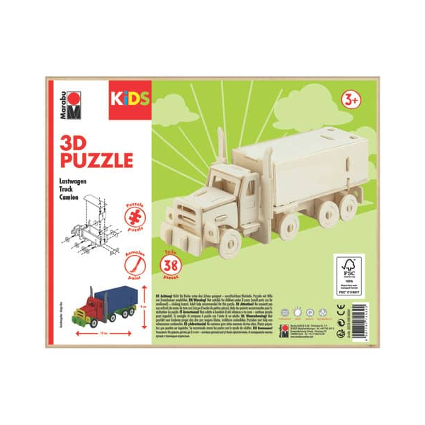 4007751745620 - KiDS Lastwagen 3D-Puzzle 38 (bemalbar) Teile 4007751745620 - KiDS Lastwagen 3D-Puzzle 38 (bemalbar) Teile