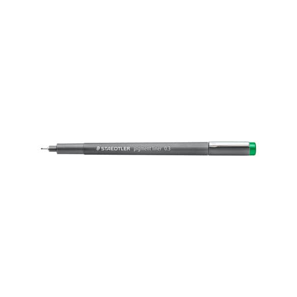 10 Stück Staedtler Pigmentliner pigment liner 308, 308 03-5, grau (Schreibfarbe: grün), 0,3mm 4007817036501 Staedtler