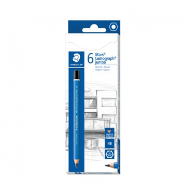 Bleistift Lumograph Jumbo, 100J-HB, H&auml;rte HB, 5,3mm, blau