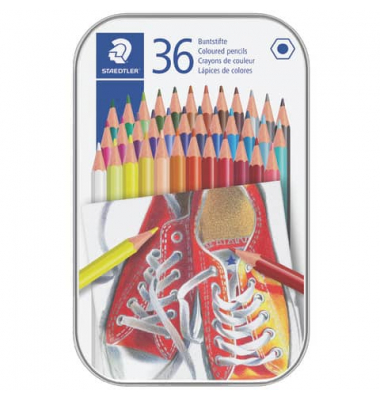 Buntstifte-Set, 175 M36, farbig sortiert, sechskant, Etui  Metall