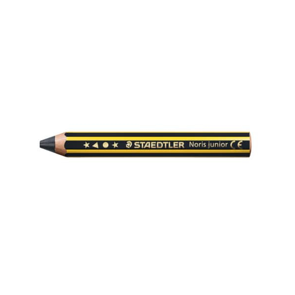 6 Stück Staedtler Bleistift Noris Junior, 141-2B, Härte 2B, schwarz/gelb 4007817071120 Staedtler