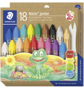 Wachsmalkreide Noris® junior 224 - Kartonetui 18 Farben, sechskant