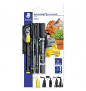 Büroset Lumocolor Marker Set 1 - permanent, schwarz  