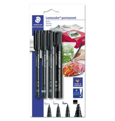 Büroset Lumocolor Marker Set 2 - permanent, schwarz  