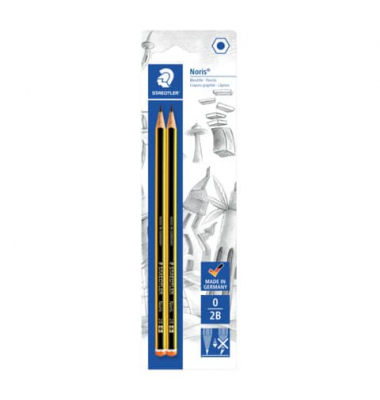 Bleistift-Set Bleistift, 120-0 BK2D, 2x schwarz/gelb, 2,0mm, 2B