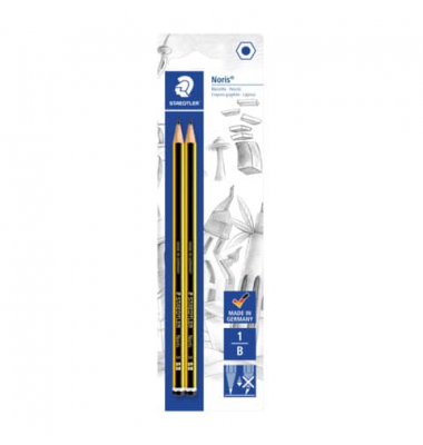 Bleistift-Set Bleistift, 120-1 BK2D, 2x schwarz/gelb, 2,0mm, B