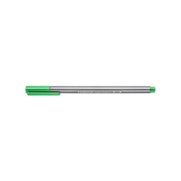 10 Stück Staedtler Fineliner triplus 334, 334-550, silber (Schreibfarbe: blassgrün), 0,3mm 4007817187326 Staedtler