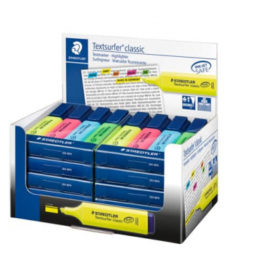 Textmarker Textsurfer classic, 364 WP4, Etui, farbig sortiert (gelb/blau/gr&uuml;n/pink), 1-5mm Keilspitze