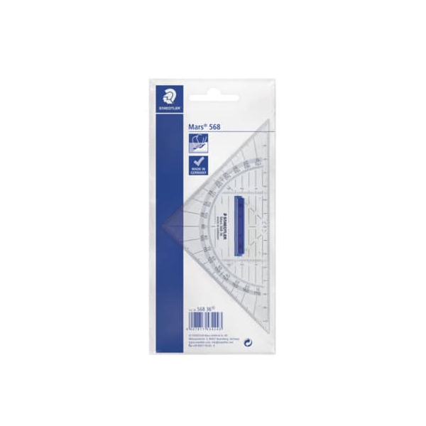 10 x Staedtler Geometrie-Dreieck 16cm mit Griff transparent