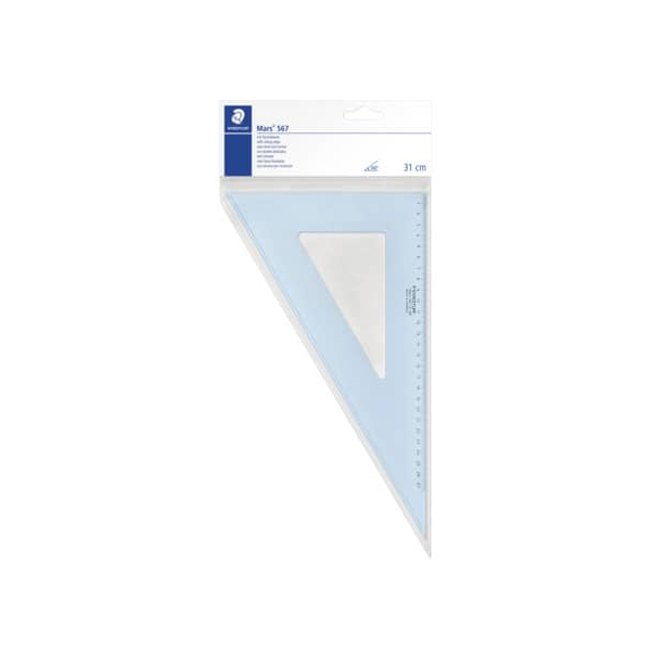 10 x Staedtler Zeichendreieck 31cm 60/30 Gr. transparent/blau