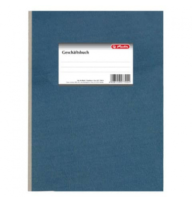 Gesch&auml;ftsbuch 277004, blau, A4, liniert+rautiert, 80g, 96 Blatt / 192 Seiten