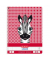 Collegeblock 50039210 Cute Animals, Zebra, Lineatur 28 / kariert mit Rand innen/außen, A4, 70g, rot, 80 Blatt
