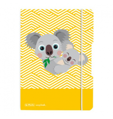 Notizbuch 50039814, Aufgabenheft Cute Animals - Koala, gelb, A5, punktkariert, 80g, 40 Blatt / 80 Seiten