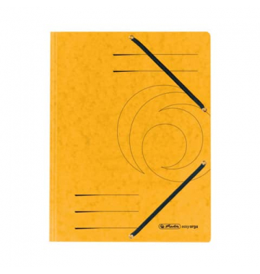 Eckspannmappe 10843886, A4 gelb Karton 355g, mit 3 Einschlagklappen