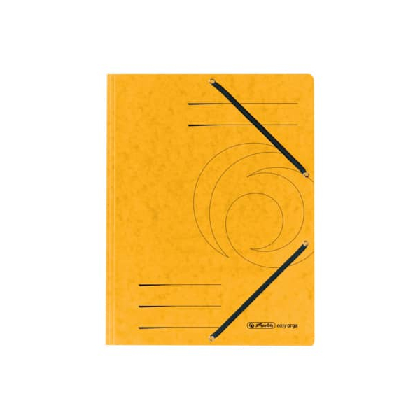25 Stück Herlitz Eckspannmappe 10843886, A4 gelb Karton 355g, mit 3 Einschlagklappen 4008110315072 Herlitz