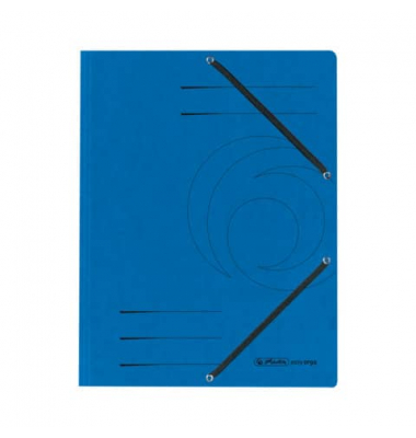 Eckspannmappe 10843910, A4 blau Karton 355g, mit 3 Einschlagklappen