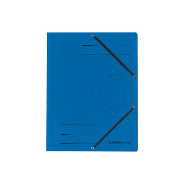25 Stück Herlitz Eckspannmappe 10843910, A4 blau Karton 355g, mit 3 Einschlagklappen 4008110315232 Herlitz