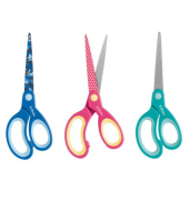 Bastelschere Design spitz, Metall, 17,2cm, Linkshänder, farbig sortiert