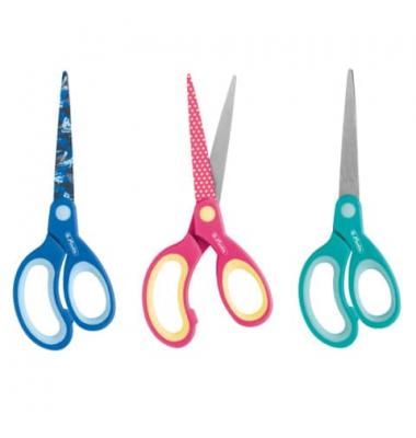 Bastelschere Design spitz, Metall, 17,2cm, Linkshänder, farbig sortiert