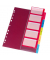 Kunststoffregister Register 10913689, 1 bis 5, A4, 0,18mm, farbige Taben, 5-teilig