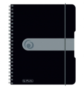 Notizbuch 11293768, easy orga, schwarz, A5, kariert, 80g, 80 Blatt / 160 Seiten