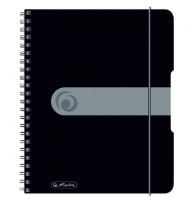 Notizbuch 11293768, easy orga, schwarz, A5, kariert, 80g, 80 Blatt / 160 Seiten