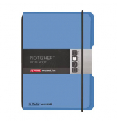 Notizbuch 11361573, blau, A6, kariert, 70g, 40 Blatt / 80 Seiten