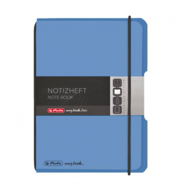 Notizbuch 11361573, my.book flex, blau, A6, kariert, 70g, 40 Blatt / 80 Seiten