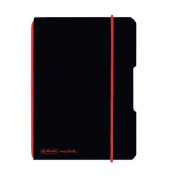 Notizbuch 11361599, my.book flex, schwarz, A6, kariert, 70g, 40 Blatt / 80 Seiten