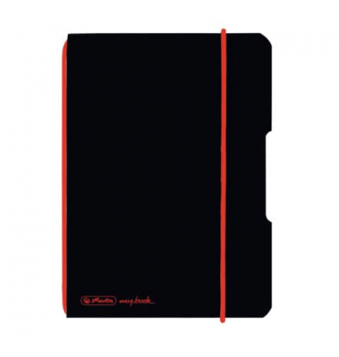 Notizbuch 11361599, my.book flex, schwarz, A6, kariert, 70g, 40 Blatt / 80 Seiten