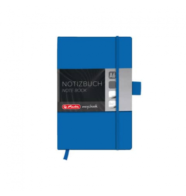 Notizbuch 11369162, blau, A6, kariert, 80g, 96 Blatt / 192 Seiten