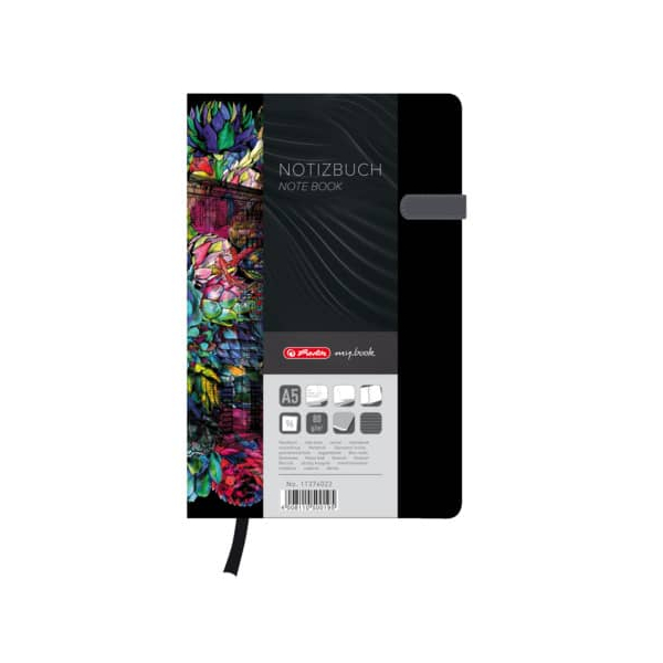 4008110500195 - Notizbuch 11374022 schwarz A5 liniert 80g 96 Blatt   192 Seiten 4008110500195 Herlitz