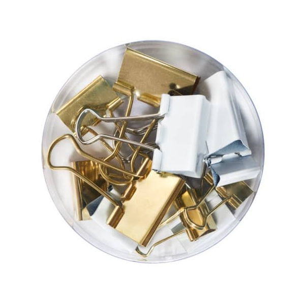 4 Stück Herlitz Briefklemmer 12ST weißgold sortiert 4008110574417 Herlitz 12 Stück