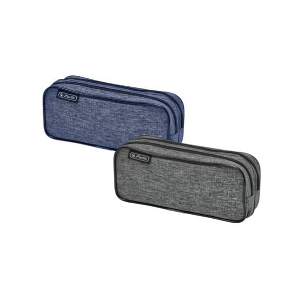 2 x Herlitz Doppelfaulenzer Polyester 205x90x70mm Knitted Fabric sorti