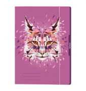 Eckspannmappe Wild Animals 50027958, A4 Motiv Wild Animals Luchs Karton 380g, mit 3 Einschlagklappen