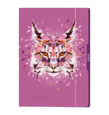 Eckspannmappe Wild Animals 50027958, A4 Motiv Wild Animals Luchs Karton 380g, mit 3 Einschlagklappen