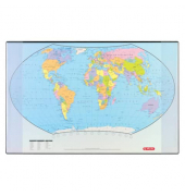 Schreibunterlage 5552203 glasklar transparent Weltkarte Politisch 68x44cm