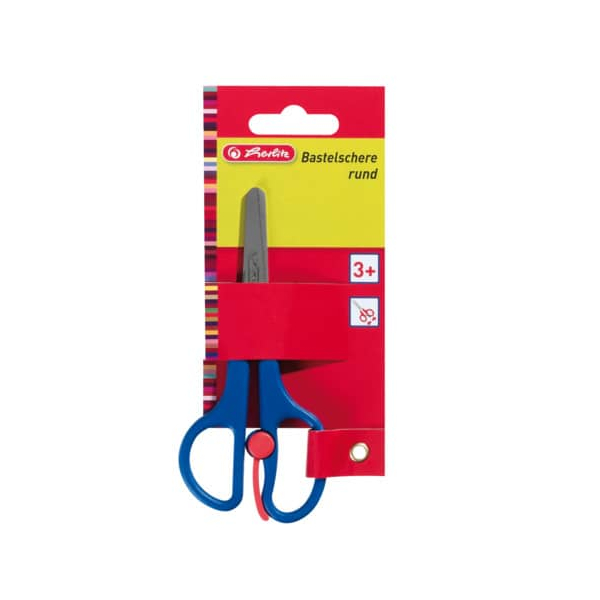 5 x Herlitz Bastelschere 13cm rund mit Schneidhilfe farbig sortiert