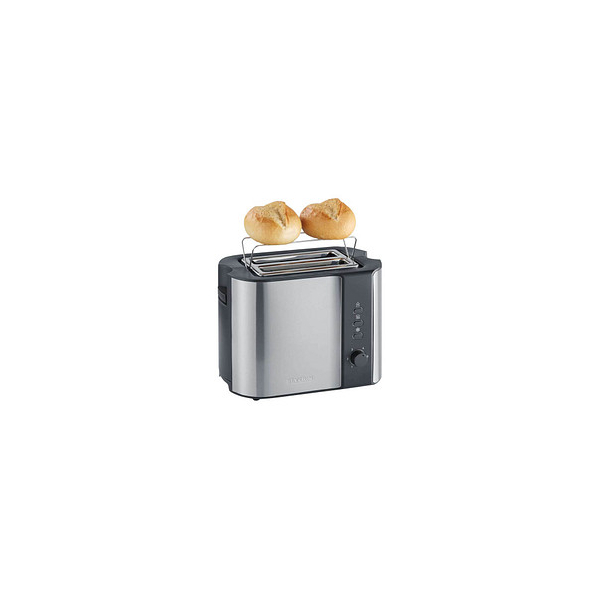 4008146022517 - SEVERIN Toaster AT 2589 2 Toastkammern 800 W Brotscheibenzentrierung Auftauen Aufwärmen Stopp-Taste Krümelschublade B 265 x H 195 x T 180 mm Edelstahl Schwarz