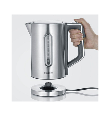 Wasserkocher 3418-000, silber/schwarz, 3000 Watt, 1,7 Liter
