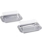 Butterdosen 4,5 cm hoch silber