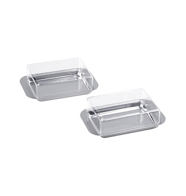 Butterdosen 4,5 cm hoch silber