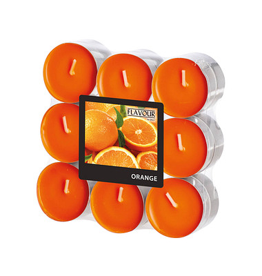 Teelichter FLAVOUR 96913 orange Ø 37,5mm ca. 4 Stunden Brenndauer